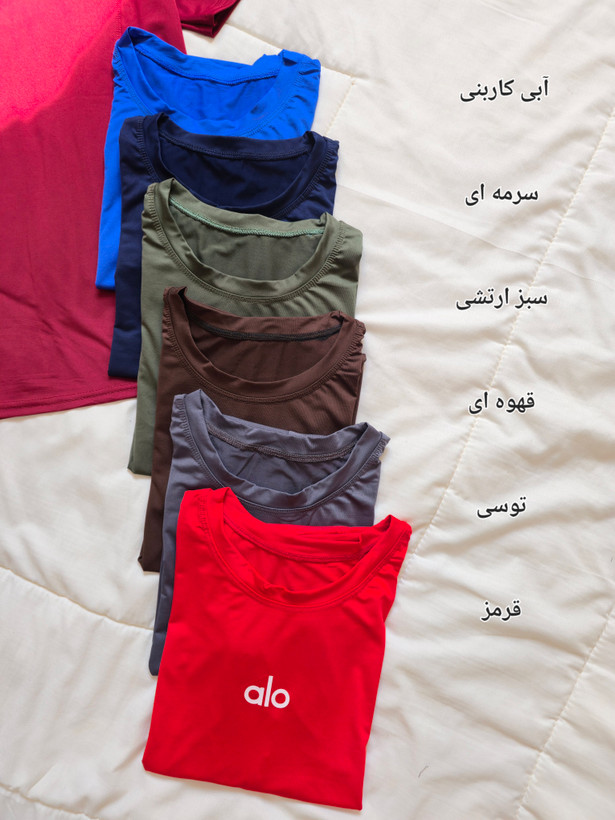 تیشرت یقه گرد ورزشی زنانه سایز بزرگ ۴۴ الی ۵۰ / مارک به صورت رندومnike و alo