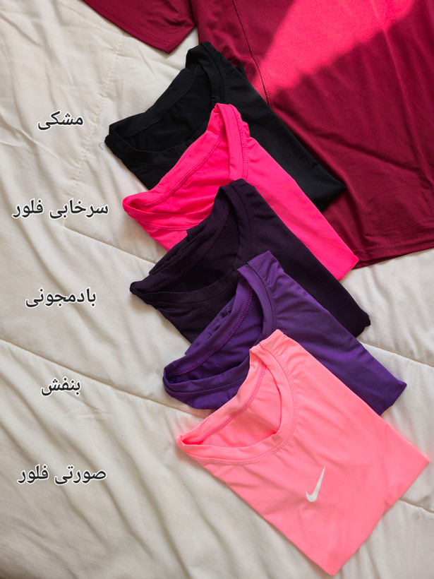 تیشرت یقه گرد ورزشی زنانه سایز بزرگ ۴۴ الی ۵۰ / مارک به صورت رندومnike و alo