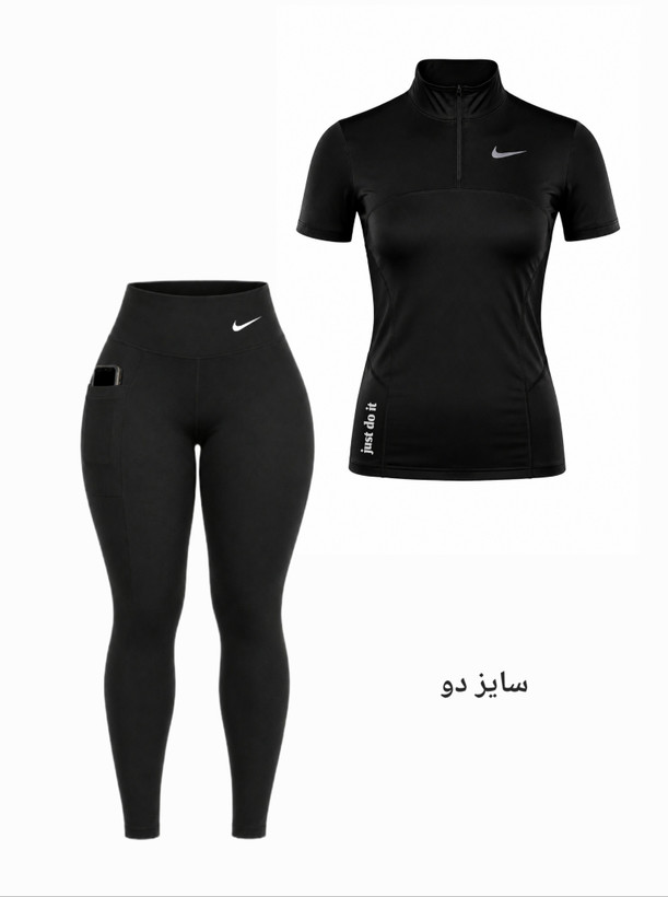 ست ورزشی زنانه مدل نایکی سایز ۳۶ الی ۴۸ جذب پوش/ ست تیشرت شلوار لباس ورزشی زنانه