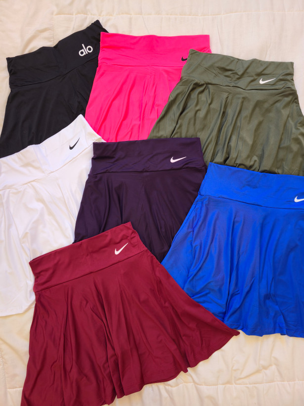دامن تنیسی کشاله دار سایز ۴۰ الی ۴۶ ریز alo , nike رندوم/ دامن ورزشی زنانه